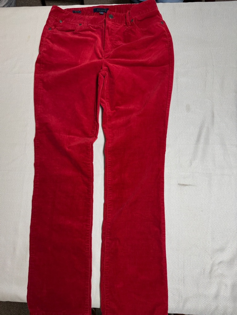 Talbots Red Corduroy Wide-Leg Jeans